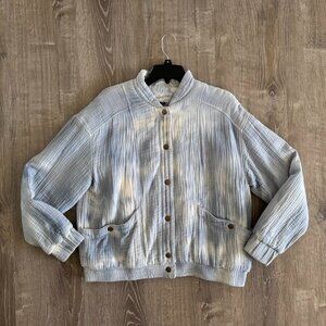 Universal Thread Women's Tie Dye Blue 100% Cotton Cloth Jacket Size Medium